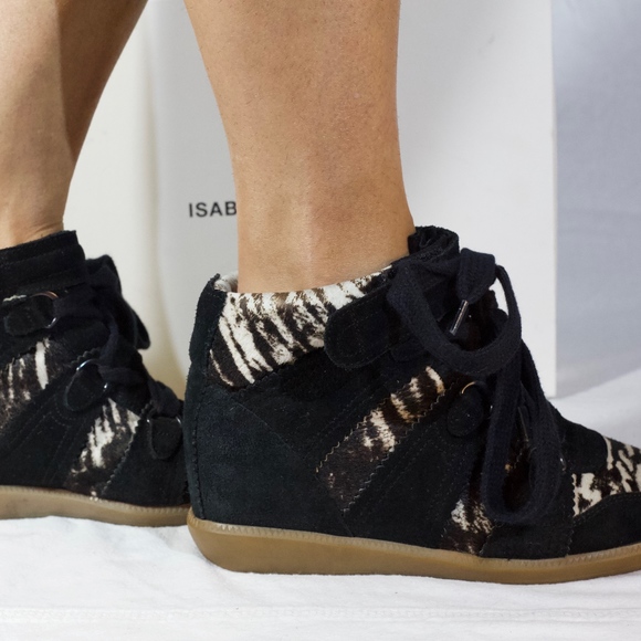 Isabel Marant Pony Over Basket Wedge Sneakers - Picture 3 of 8
